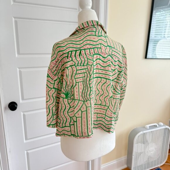 Zara Button Down Crop Shirt - Picture 5 of 7